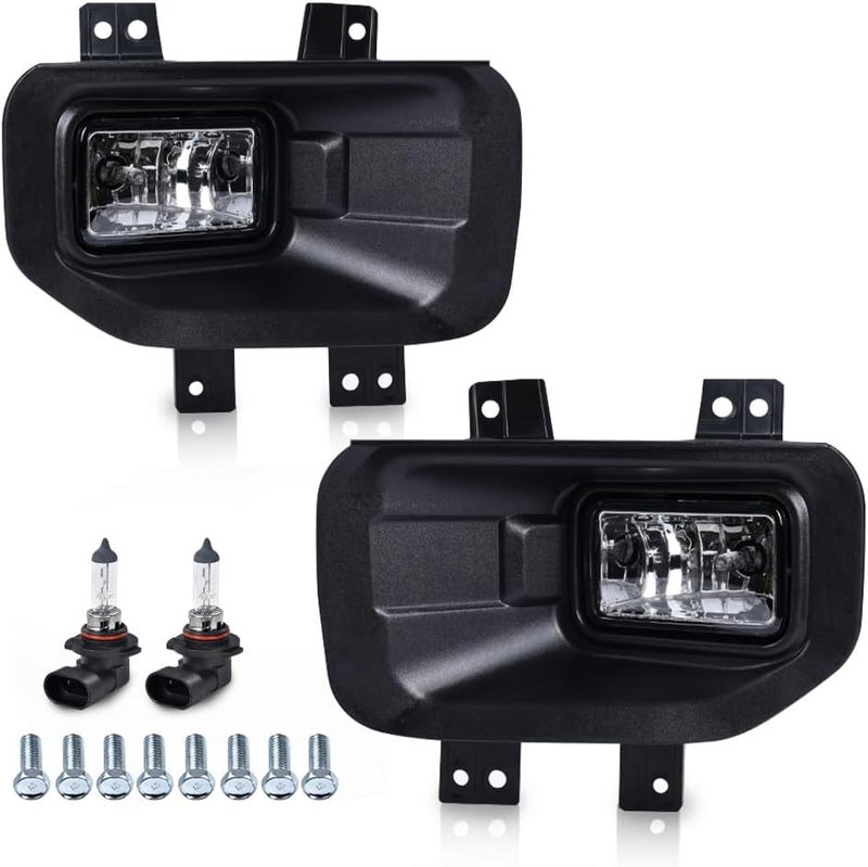 DOTCOM Fog Lights Bumper Driving Lamps Kit Compatible with Ford F150 2015 2016 2017 Driving Fog Lamps w/H10 Halogen Bulbs Clear Lens FL3Z15201B, FL3Z15200B,FO2592235,FO2593235 - Image 1